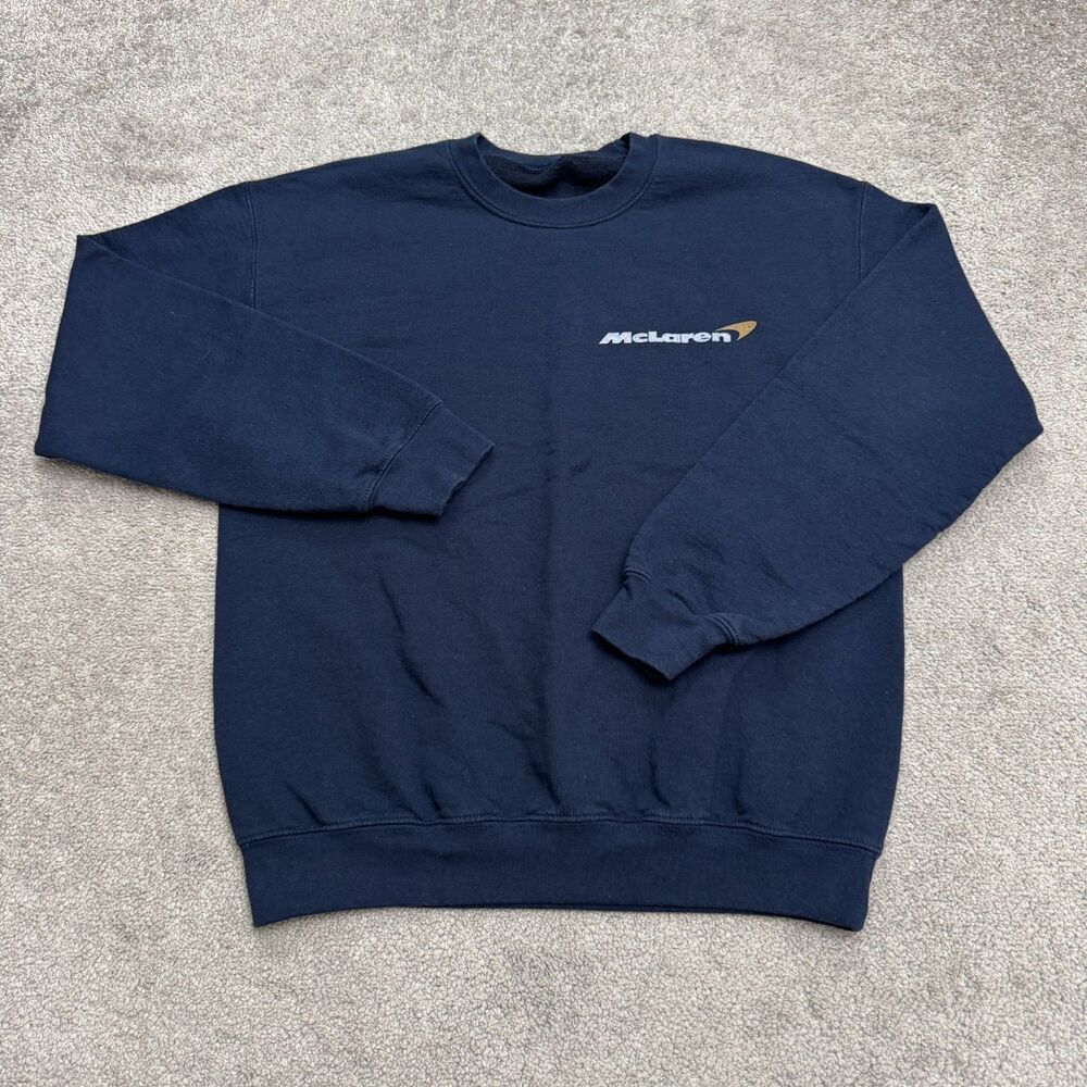 McLaren Lando Norris 4 F1 Team Racing Pullover Sweatshirt Mens Large Navy Blue